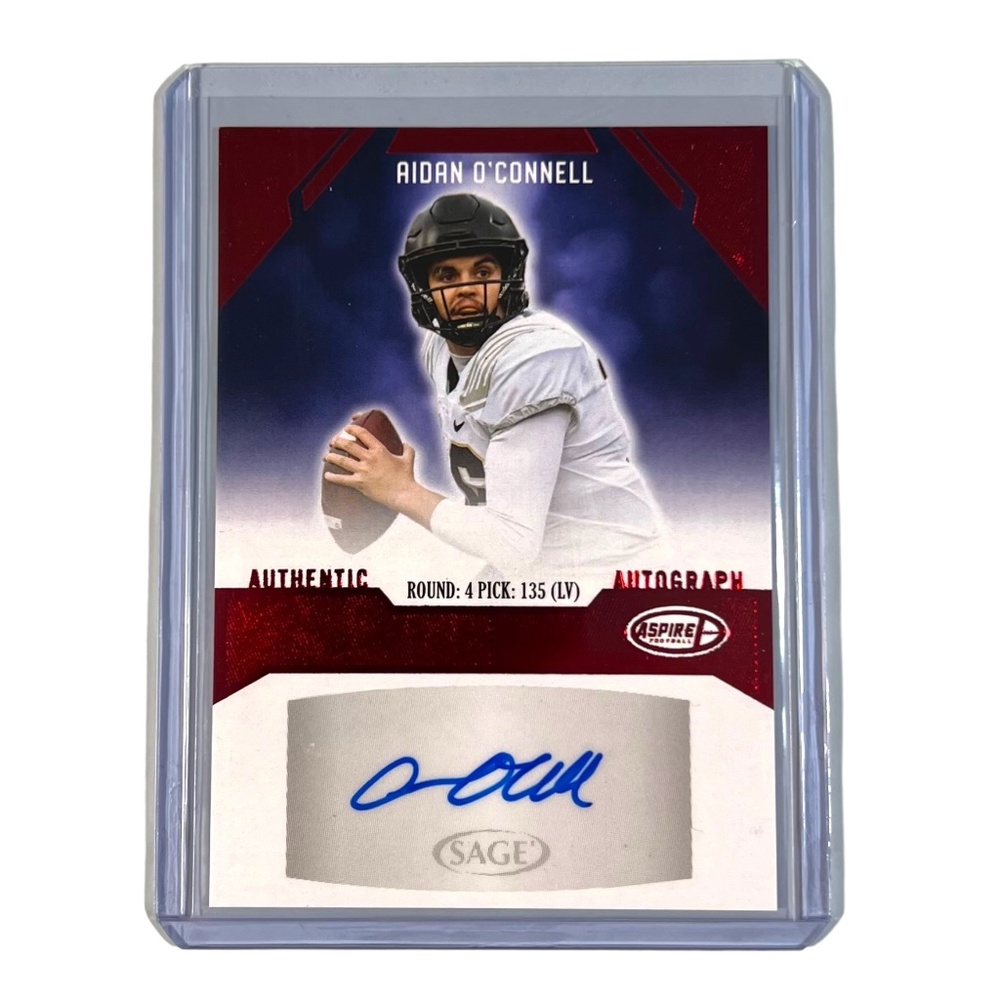 Aidan O'Connell 2023 Sage Football Aspire Red #ASP-AO Rookie Auto RC Purdue